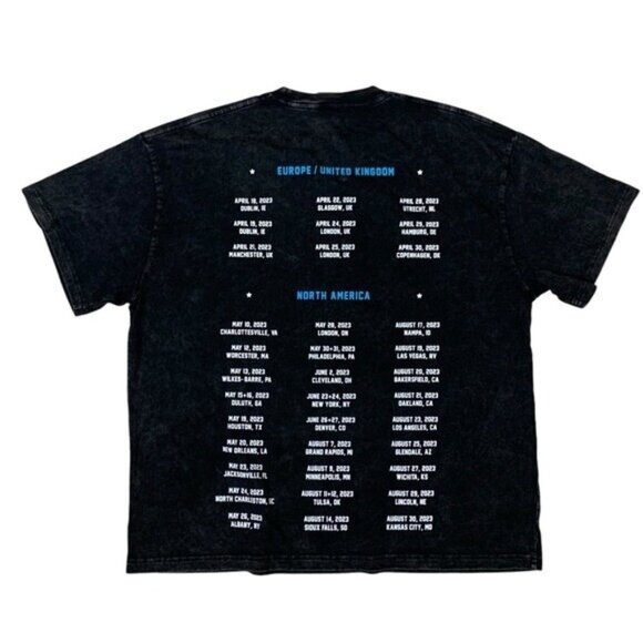 Zach Bryan Burn Burn Burn Tour T Shirt Black Vintage Acid Wash Concert Tee XL - Picture 2 of 4